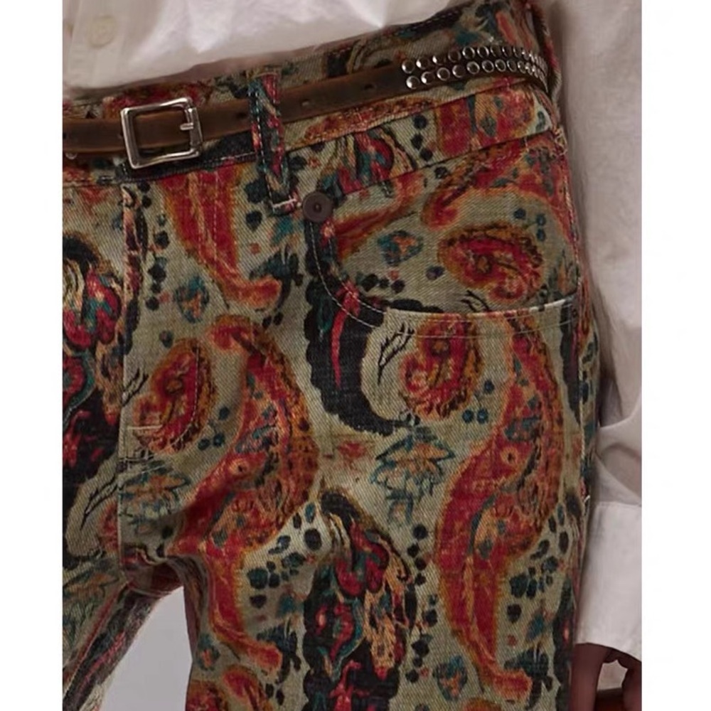 R13 Paisley Print Boy Flare Pants - Picture 4 of 9